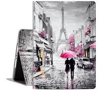 Lokigo New iPad 10.2 Case for 9th/8th/7th Generation, Gray Pink 10.2 Inch iPad Case Multi-Viewing iPad Cover 9th Generation Case, Love in Paris
