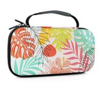 Lokigo Nintendo Switch OLED Case, Nintendo Switch Case for Boys Girls, Protective Carrying Case for Nintendo Switch, Portable Travel Switch Carry Case with 16 Game Card Slots, Abstract Colord Leaves