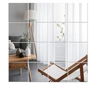 Lokiiz 10/16 Pcs Acrylic Mirrors Stickers for Walls, HD Mirror DIY Tiles, Non Glass Shatterproof Wall-Mounted Mirrors, Stick On Mirror Makeup Home Workout Gym Hallway Self Adhesive