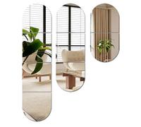 Lokiiz HD Acrylic Mirrors Stickers for walls, Full Length Safe Mirror, Stick on Mirrors, Self Adhesive Wall-Mounted Makeup Large Full Body Workout Gym Hallway Room Decor Tile (3)