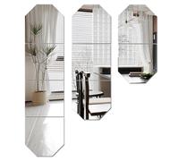 Lokiiz Hexagon Acrylic Mirrors Stickers for walls, Full Length Safe Mirror, Stick on Mirrors, Shatterproof Self Adhesive Wall-Mounted Makeup Large Full Body Workout Gym Hallway Room Decor Tile (4)