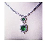 LOKILOKI Jewelry Sets For Women S925 Sterling Silver Emerald Gemstone Earrings Sparkling Necklace Classic Fine Jewellery