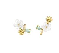 LOKILOKI Original Design Stud Earring 925 Sterling Silver Sun Flower Zircon Earring For Women Sliver Gold Earring Fine Jewelry