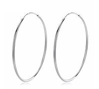 LOKILOKI Popular 10-50mm Huggie Hoop Earrings For Women 925 Sterling Silver Classic Minimalistic Circle Earrings Fine Jewelry Gift
