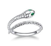 LOKILOKI Silver Adjustable Snake Ring 925 Sterling Silver Vintage Open Size Finger Ring For Women Statement Wedding Jewelry