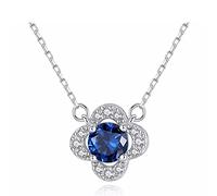 LOKILOKI Snowflake Genuine Blue Topaz Solid 925 Sterling Silver Pendant Fine Jewelry For Women Necklace
