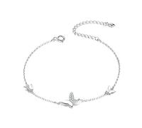 LOKILOKI Sterling Silver 925 Lobster Clasp Chain Bracelet For Women Flying Butterfly Popular Ootd Silver Jewelry Gift