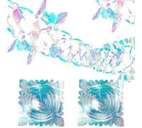 LOKIPA 2 Pack Christmas Hanging Decorations, 9Ft Foil Garland Festive Hanging Decorations for Xmas New Year Party Supplies (Iridescent)