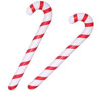 LOKIPA 2PCS 90cm Christmas Blow Up Inflatable Candy Stick Candy Cane for Xmas Decoration (Pack of 2)