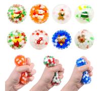 LOKIPA 8 PCS Christmas Stress Ball, Christmas Squeeze Fidget Toy Stress Relief Ball for Xmas Fun Party Gift Filler
