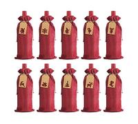LOKIPA Burlap Wine Gift Bags, 12 Pcs Jute Wine Bottle Bags with Drawstring,Reusable Wine Bottle Covers with String and Tag for Christmas