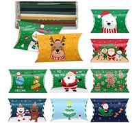 LOKIPA Christmas Pillow Boxes,36pcs Small Xmas Gift Pillow Candy Jewellery Box