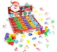 LOKIPA Christmas Stamps For Kids,30 Plastic Self-ink Stamps Stamper Kits Christmas Party Goodies Bag Filler