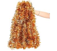 LOKIPA Christmas Tinsel Garlands, 10M Copper Xmas Metallic Chunky Tinsel Garland Decoration for Christmas Tree Decorations