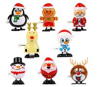 LOKIPA Christmas Wind Up Toys, 8 Pieces Assortments Christmas Clockwork Toys Xmas Stocking Stuffers for Kids Gifts