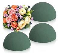 LOKIPA Floral Foam Round, 4 Pack Floral Dry Foam Half Ball Round Flower Foam for Artificial Plant Floral Arrangement and Wedding and Garden Decorations(7.48x3.74inch)