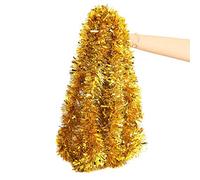 LOKIPA Gold Christmas Tinsel Garland,10M Xmas Metallic Chunky Tinsel Garland for Christmas Tree Decorations Supplies