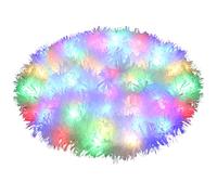 LOKIPA Lighted Snow Christmas Tinsel Garland Decoration,White Lighted Xmas Tinsel Decoration for Christmas Tree