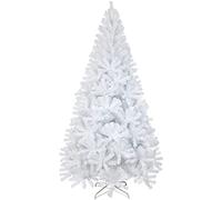 LOKIPA White Christmas Tree, 7ft Artificial Bushy With 1600 Tips and Metal Stand