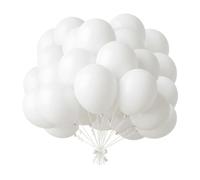 LOKITOKI White Latex Balloons, 100 Pack, 12 Inch, Round, Helium Compatible, for Birthdays, Weddings, Baby Showers & Anniversaries (White)