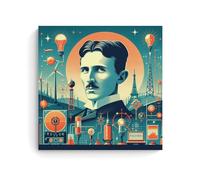 LOKJKOEQ Inventor Nikola Tesla Artistic Photos Wall Art Picture Print Modern Family Room Decor 12 x 12 Inches (30 x 30 cm)