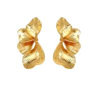 LOKLIFFAI Flower Earrings For Women, Two Tone Design Statement Drop Dangle Earrings for Vacation Leaf Wing Fashion Jewelry, One Size, Zinc, No Gemstone