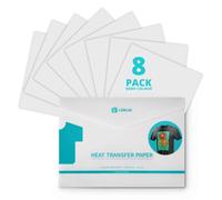 LOKLIK Heat Transfer Paper for Dark Fabrics - 8 Sheets Iron-On Paper for Cotton T-Shirts & Textile Materials - Crafting Materials for Heat Transfer Vinyl