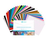 LOKLIK Self Adhesive Vinyl Experience Bundle - 29 Sheets of A4 Vinyl with 1 Sheet of Grid Transfer Tape, Permanent Transfers for Signs, Decals & Crafts, Resistant to Outdoor Conditions & Washing