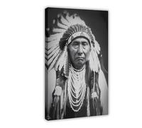 LOKLNEYK 1903 Chief Joseph Indian Poster Canvas Poster Wall Art Decor Print Picture Paintings for Living Room Bedroom Decoration 20x30inch(50x75cm)
