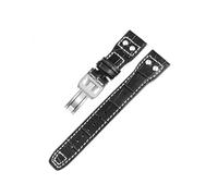 LOKLNEYK 20mm 21mm 22mm genuine leather strap fit for IWC Pilot TOP GUN IW5009(Black-2,21MM_SILVER BUCKLE)