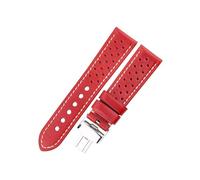 LOKLNEYK 20mm 22mm 24mm Vintage Leather Strap Fit For Samsung Galaxy Watch 3 4 5 6(Red,22mm)