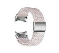 LOKLNEYK 20mm Band fit for Samsung Galaxy Watch 4/5/6/pro 45mm 44mm 40mm No Gaps quick fit braided solo loop bracelet fit for correa 6 classic strap(Beige,Watch 4 40mm 44mm)