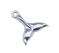 LOKLNEYK 20pcs 16x20mm Antique Silver Color Whale Tail Charms