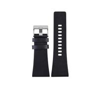 LOKLNEYK 22mm 24mm 26mm 28mm 30mm 32mm 34mm Men's Leather Wristband Suitable For DIESEL DZ7406 DZ7408 DZ4280 DZ4343(Black silver clasp,22mm)