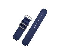 LOKLNEYK 24 * 16mm Convex Metal Ring Nylon Breathable Canvas Strap Fit For TIMEX Tidal T2N721 T2N720 TW2T76500 TW2T76300(Blue Silver)