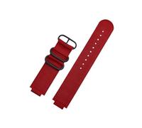 LOKLNEYK 24 * 16mm Convex Metal Ring Nylon Breathable Canvas Strap Fit For TIMEX Tidal T2N721 T2N720 TW2T76500 TW2T76300(Red black)