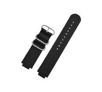 LOKLNEYK 24 * 16mm Convex Metal Ring Nylon Breathable Canvas Strap Fit For TIMEX Tidal T2N721 T2N720 TW2T76500 TW2T76300(Black Silver)