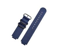 LOKLNEYK 24 * 16mm Convex Metal Ring Nylon Breathable Canvas Strap Fit For TIMEX Tidal T2N721 T2N720 TW2T76500 TW2T76300(Blue black)