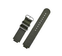LOKLNEYK 24 * 16mm Convex Metal Ring Nylon Breathable Canvas Strap Fit For TIMEX Tidal T2N721 T2N720 TW2T76500 TW2T76300(Army Green silver)