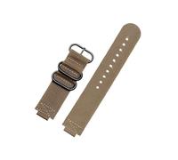 LOKLNEYK 24 * 16mm Convex Metal Ring Nylon Breathable Canvas Strap Fit For TIMEX Tidal T2N721 T2N720 TW2T76500 TW2T76300(Khaki black)