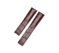 LOKLNEYK 24mm 20mm 22mm Men's Folding Buckle Leather Strap Fit For TAG Heuer Strap Accessories(Brown,22MM_BLACK CLASP)