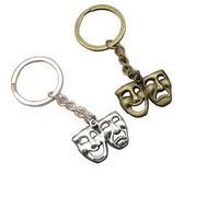 LOKLNEYK 2Pcs Comedy Tragedy Mask Keychain-Drama mask-Theatre mask pendant-Happy and sad face mask-Gift for drama lovers