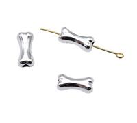 LOKLNEYK 30pcs 14.7x7x5.6mm Antique Silver Dog Bone Small Hole Beads Charms