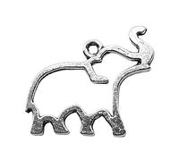 LOKLNEYK 30pcs 19x25mm Antique Silver Hollowed Out Elephant Charms