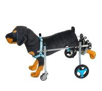 LOKLNEYK 4 Wheels Full Support Dog Cart Wheel Chair for Back Legs, Adjustable Mobility Puppy for Leg Brace(XS)