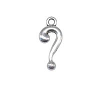 LOKLNEYK 50pcs 18x8mm Antique Silver Question Mark Charms