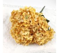 LOKLNEYK Artificial Hydrangea Bunch 5 Heads Silk Fake Flowers Home Decor Wedding Arrangements Photography Props 48cm Length 17cm Flower(Yellow)