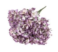 LOKLNEYK Artificial Hydrangea Bunch 5 Heads Silk Fake Flowers Home Decor Wedding Arrangements Photography Props 48cm Length 17cm Flower(Purple)