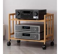 LOKLNEYK AV media cabinet, Open Gaming Recording Equipment Storage Organizer for Corner, 2 3 4 5 Tier Hifi Speaker Display Cabinet Wide(2 Tier,60cm(23.7in) Wide)