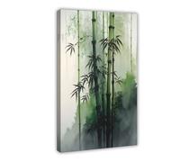 LOKLNEYK Bamboo Forest Watercolor Art Poster Canvas Poster Bedroom Decor Landscape Office Room Decor Gift 20x30inch(50x75cm)